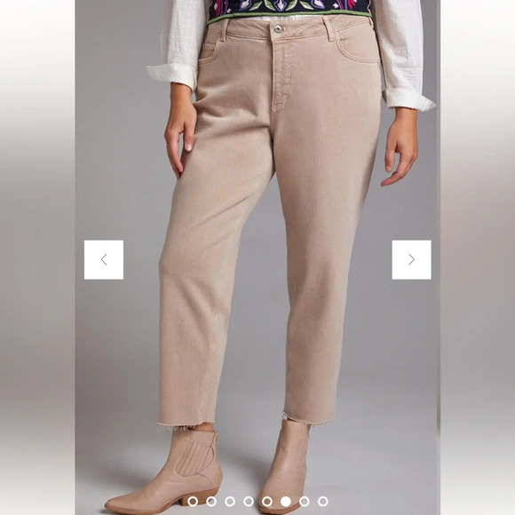 Anthropologie Pilco Plus 16W The Vintage Straight Jeans Beige Straight Leg Tan - Picture 1 of 10